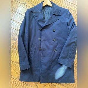 Aspesi Navy Double Breasted Peacoat - medium